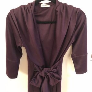 Jkt Eggplant M Ties at waist. Hits at hips. Hood.